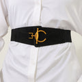 Chunky Wide Elastic Metal Stretchy Buckle Belt 6W6JBT232