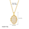 Gold Plated Oval Pendant Necklace - DippedShop Wholesale - #4003