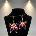 Retro Butterfly Pendant Rhinestones Hook Earring 8ZA6JER194L
