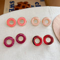 Fashion Hollow Out Resin Round Stud Earrings 6W6JER558