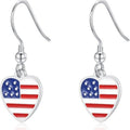 Stylish USA Flag Cross Pendant Hook Earrings 8ZA6JER303L