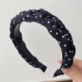 Vintage Polka Dots Rhinestones Woven Twist Headband MK2SPM6W6HBD21