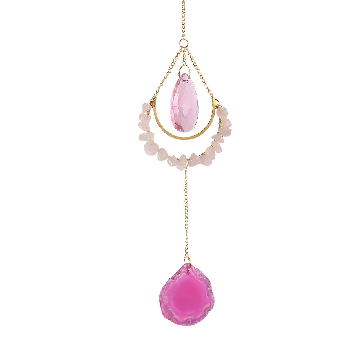 Natural Stones Purple Crystal Moon Wrap Suncatchers MK2CZAS6H7HLS74