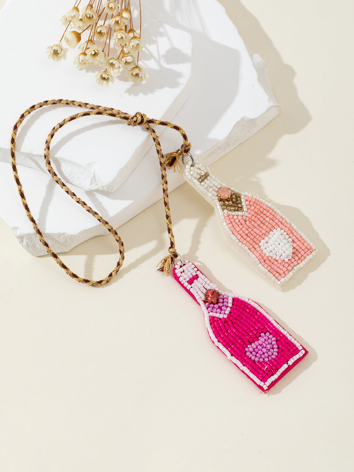 Creative Color Block Beads Bottle Pendant Bag Charm 6W10BBC783