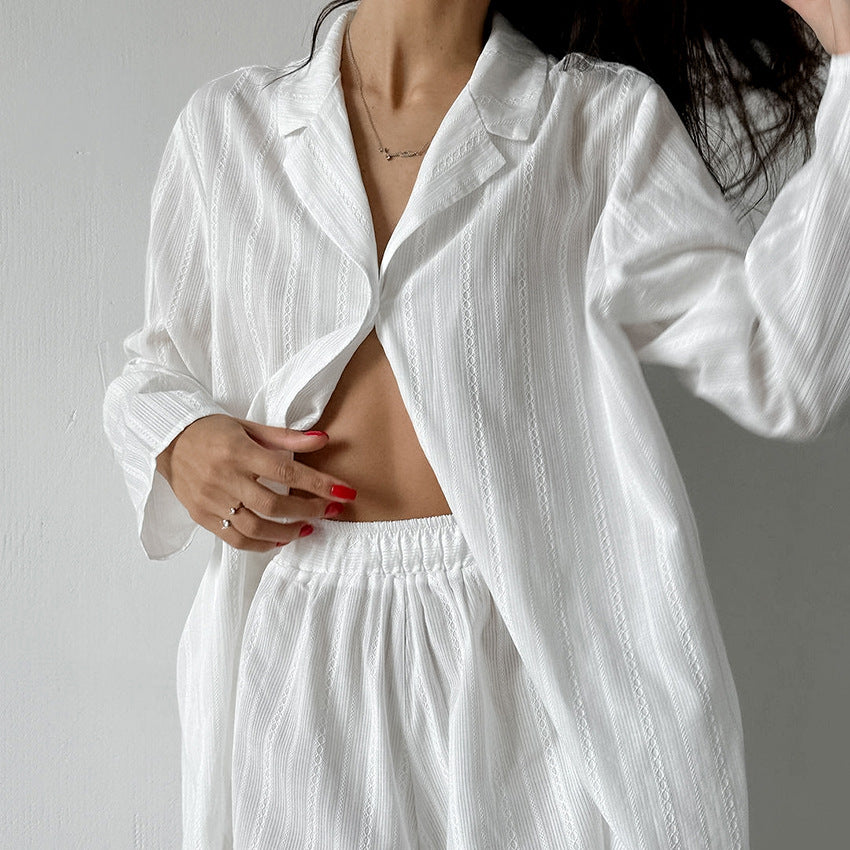 Stripe Jacquard Sleepwear Set - DippedShop Wholesale - #8579