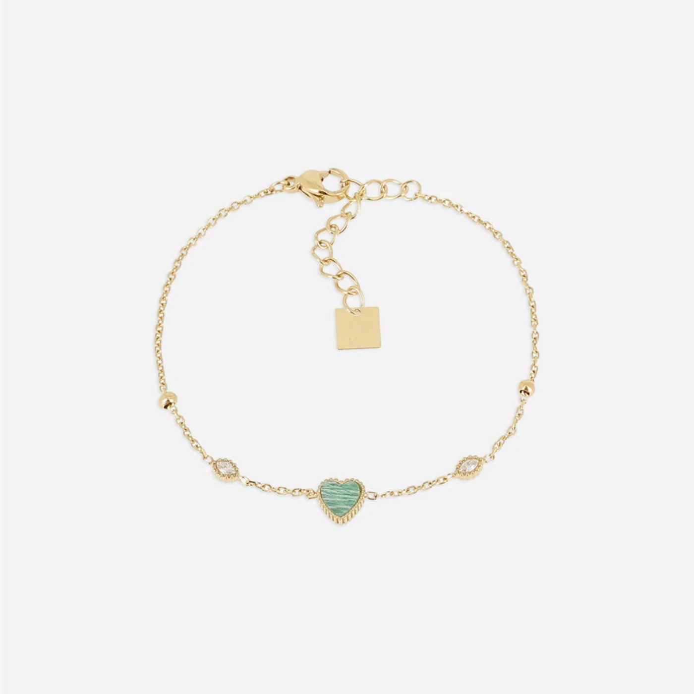 Trendy Gold Plated Zirconia Chain Bracelet 6W6JBR331