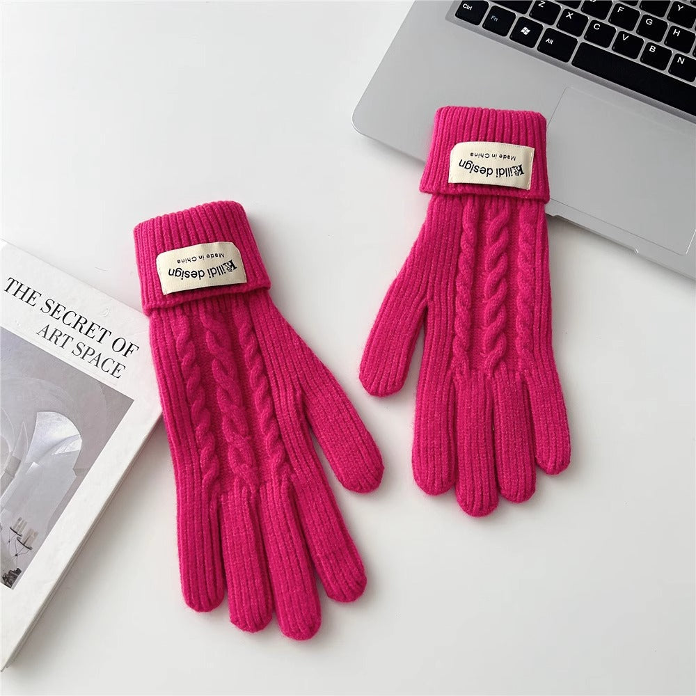 Vintage Cable Knit Wool Blend Touchscreen Gloves 6W6GLO54