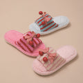 Plush Striped Slippers - DippedShop Wholesale - #7987