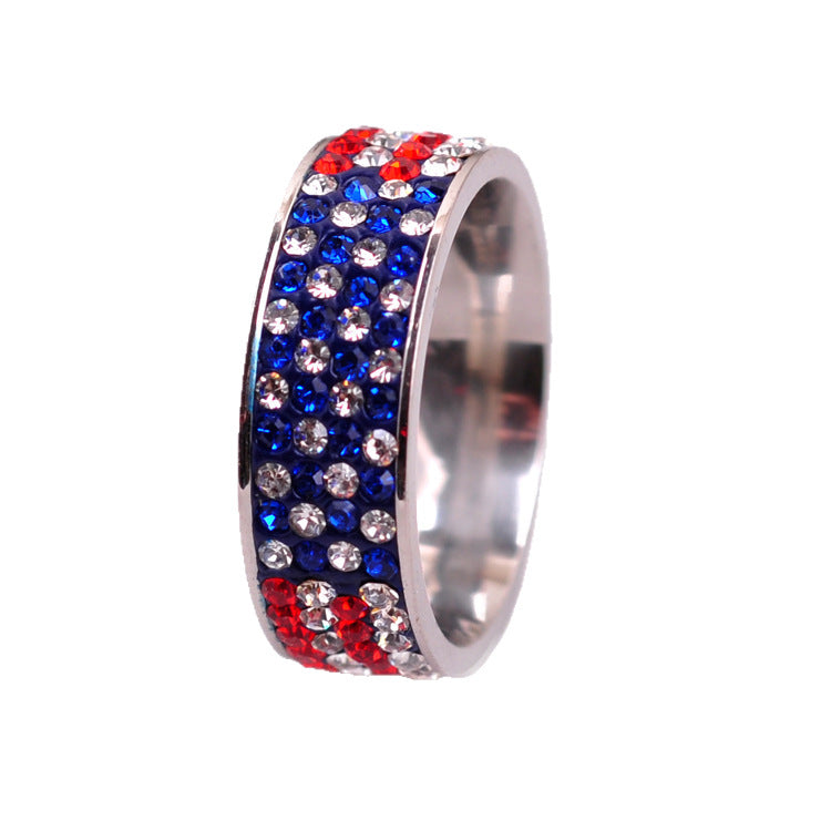 Stylish Stainless Steel Rhinestons Ring 8ZA6JRG202T