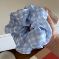 Minimalist Blue Plaid High Elastic Scrunchies 6W6HSR495