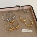 Bowknot Twisted Hoop Earrings - DippedShop Wholesale - #5283