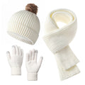 3-Piece Winter Warm Beanie Hat Scarf Gloves Set 6W6NSC87