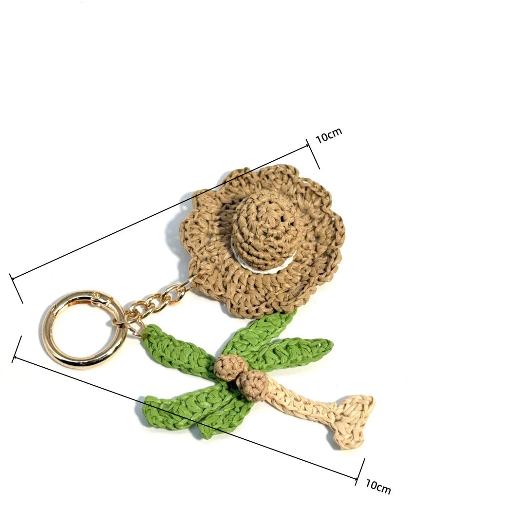 Handmade Raffia Palm Tree Keychain Bag Charm MK2ZCAS6W10BBC49