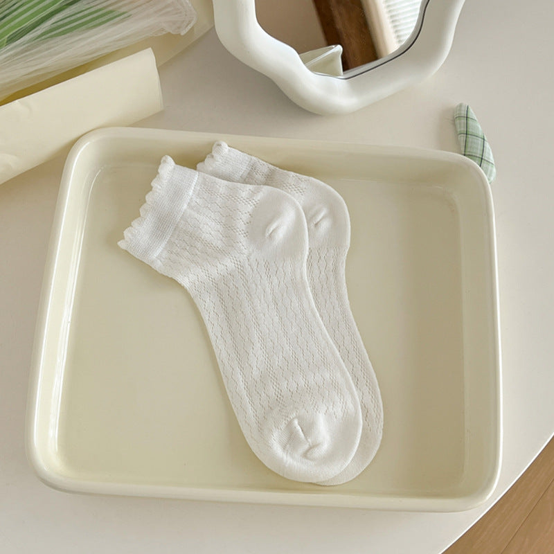 Cute Mesh Ruffle Ankle Socks - DippedShop Wholesale - #4147