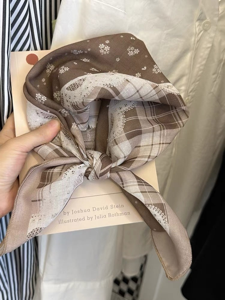 Chic Floral Print Square Silk Scarf 6W6NSI189