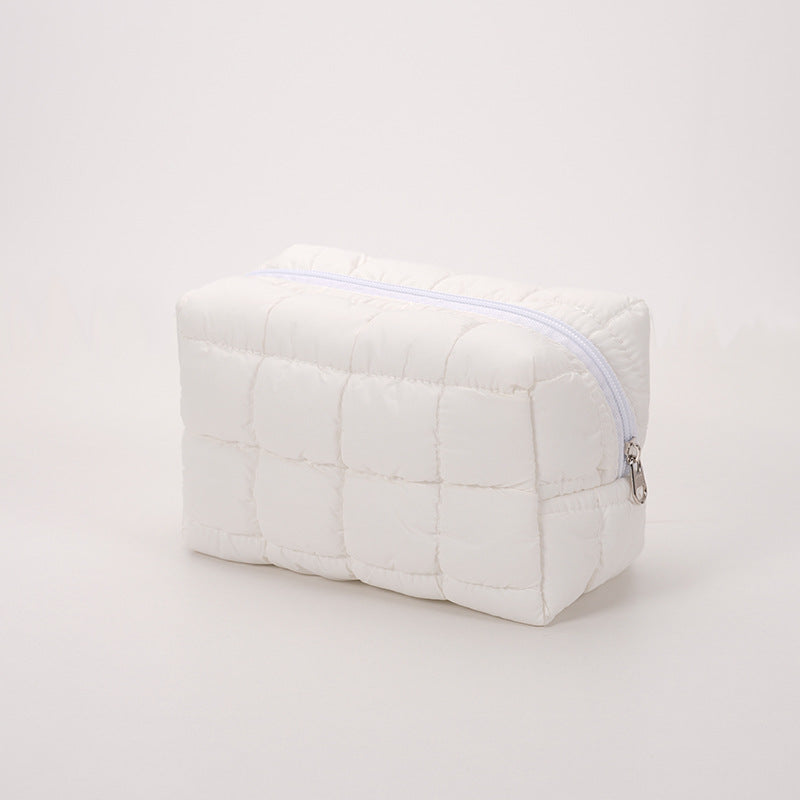 Simple Solid Color Quilted Shell Makeup Bag MK2BW6S10BOB94