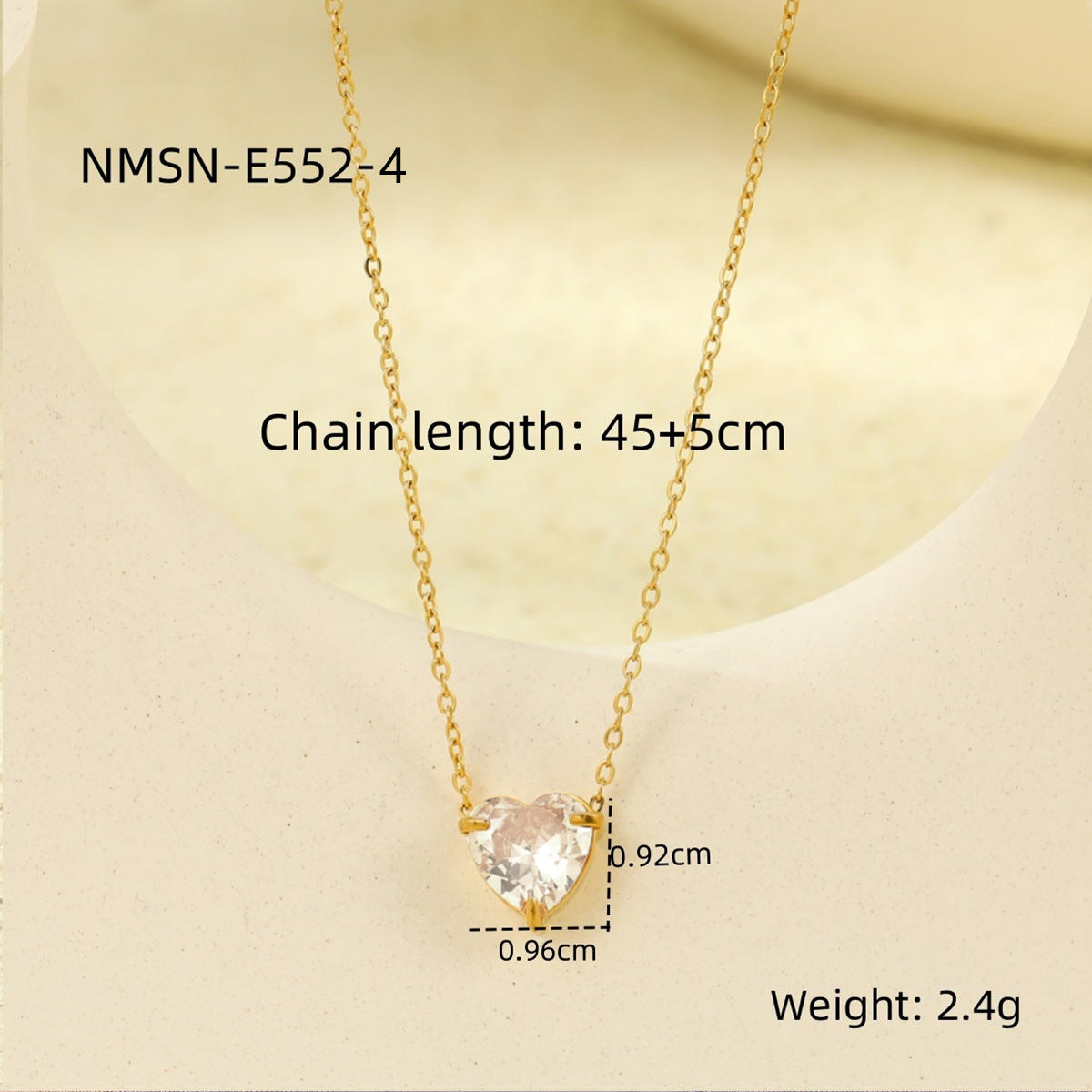 Cubic Zirconia Heart Pendant Choker Necklace 6W6JNC392L