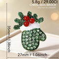 Enamel Rhinestone Christmas Mitten Brooch Pin 6W6JPB58
