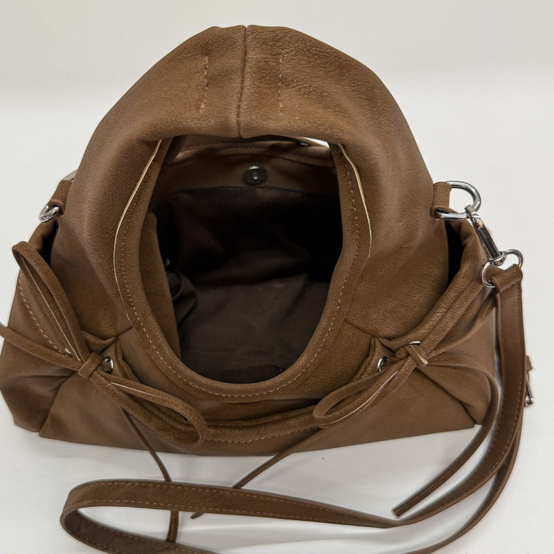 Retro Bowknot Solid Color Dumpling Habdbag 6W10BBG1865