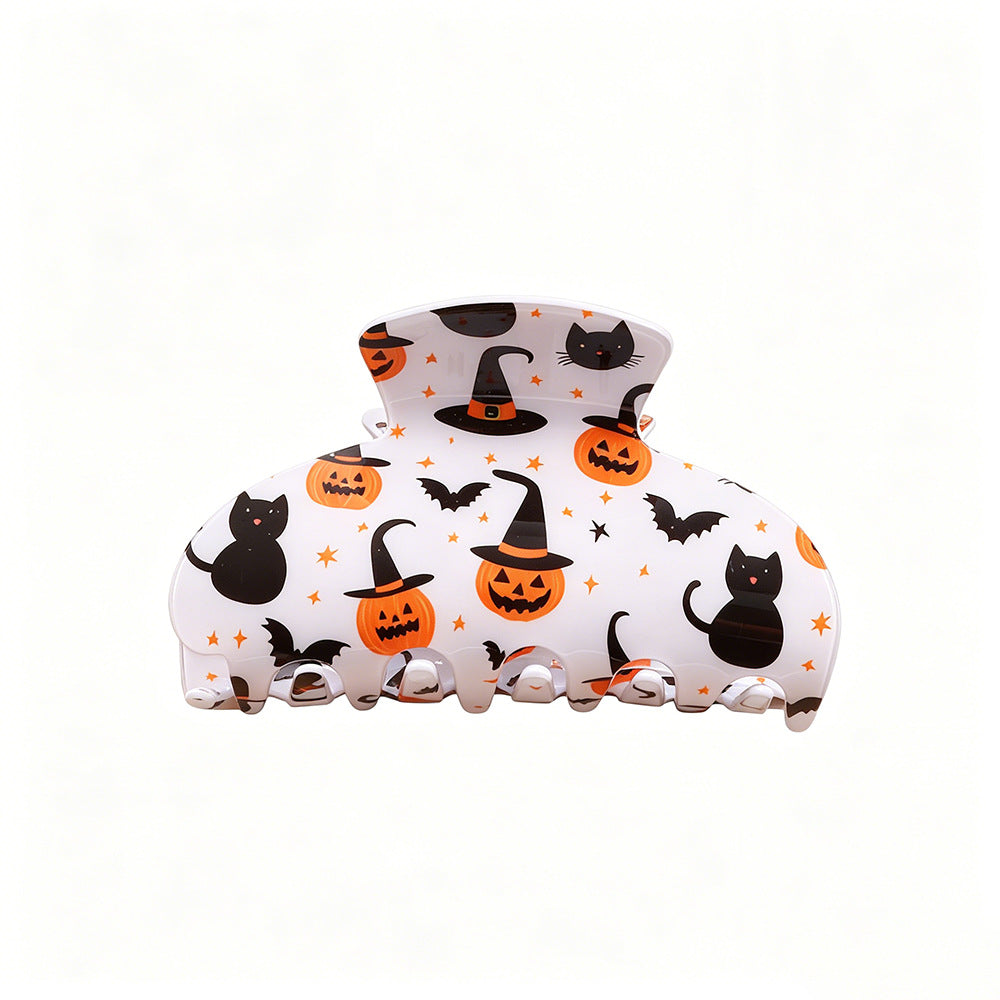 Quirky Halloween Ghost Pumpkin Hair Claw 6W6HCP1324