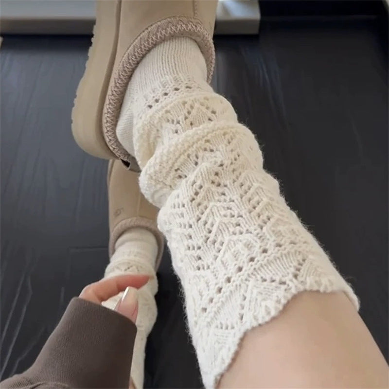 Elegant Hollow Out Crochet Mid-Calf Socks 6W8FSO709