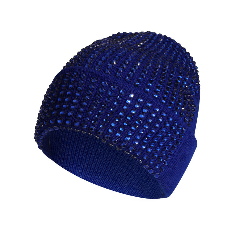 Sparkly Rhinestone Solid Color Knit Beanie Hat 6W6HAT655