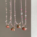 Vintage Pink Rose Flower Pearl Choker Necklace 6W6JNC385L