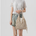 Casual Tassel Woven Wood Bead Shoulder Bag 6W10BBG1412