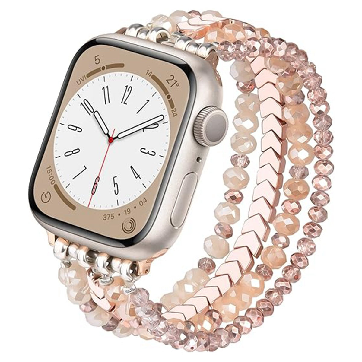 Multi Layer Crystal Beaded Chain Watch Band 6W6JWA90