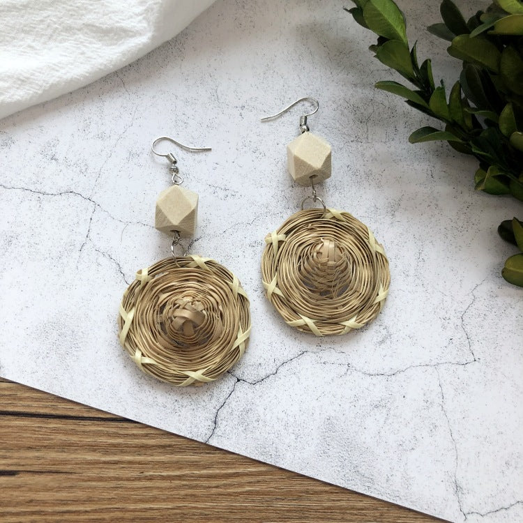 Rattan Beach Dangle Earrings - DippedShop Wholesale - #4931