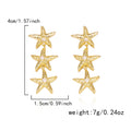Gold Plated Starfish Stud Earrings - DippedShop Wholesale - #5011