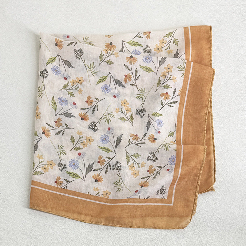 Sweet Butterfly Print Solid Color Silk Scarf 6W6NSI263