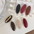 Simple Polka Dots Oval Non Crease Hair Clip 8AS6HCP506L
