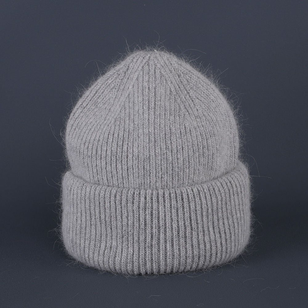 Simple Solid Warm Cuffed Ribbed Knit Beanie 6W6HAT687