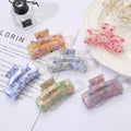 Trendy Candy Color Floral Print Acetate Hair Claw 8AS6HCP266T