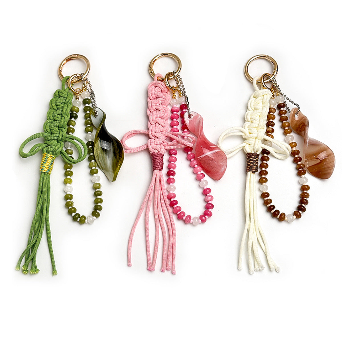 Handmade Agate Beaded Tassel Charm - DippedShop Wholesale - #6403