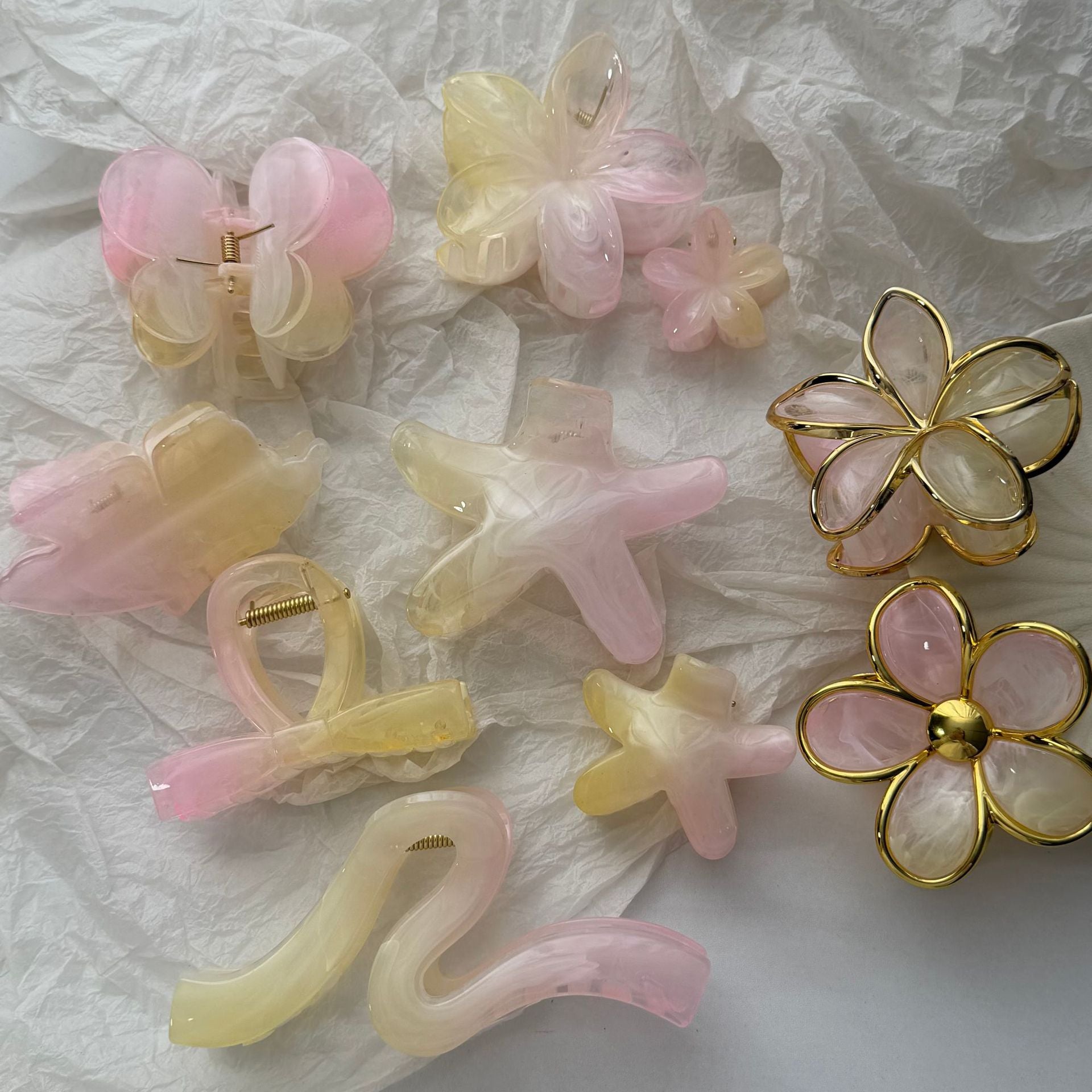 Cute Iridescent Flower Geometric Hair Claw 8AS6HCP307L