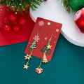 Christmas Tree Santa Claus Tassel Asymmetrical Dangle Earrings 6W6JER688