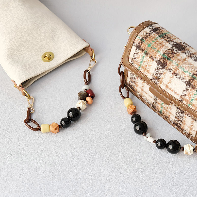 Boho Wood Beaded Keychian Bag Charm DP25H627