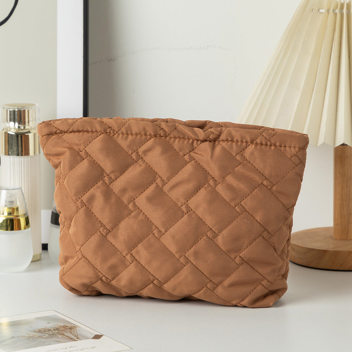 Quilted Shell Cosmetic Bag - DippedShop Wholesale - #1795