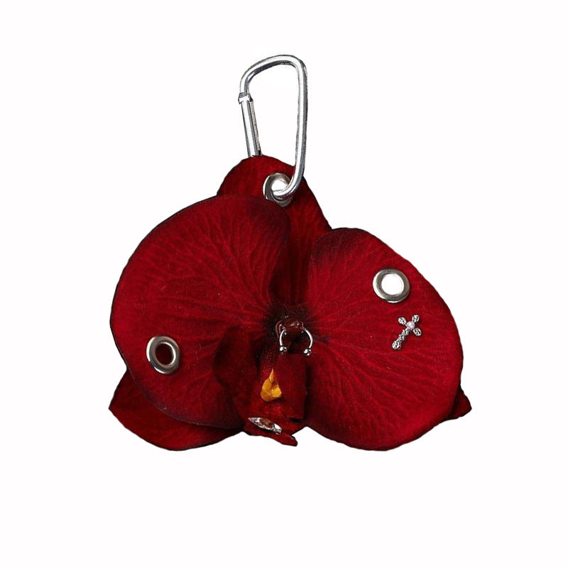 Realistic Phalaenopsis Orchid Keychain Bag Charm 6W10BBC366