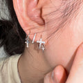 Cross Huggie Hoop Earrings - DippedShop Wholesale - #0099