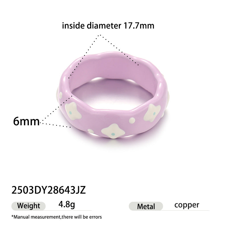 Cute Polka Dots Bowknot Enamel Ring 6W6JRG251