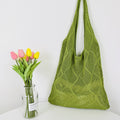 Solid Color Hollow Knit Bag - DippedShop Wholesale - #3555