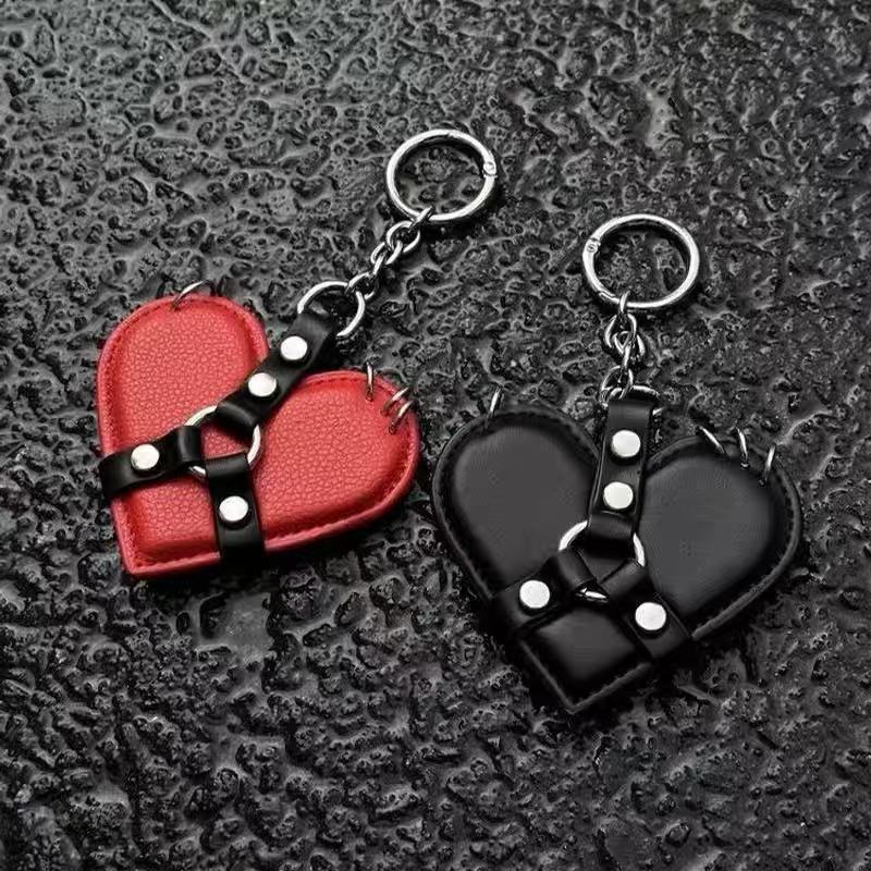 Studded Heart Bag Charm - DippedShop Wholesale - #7731