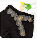 Boho Heart Wide Waist Western Leather Belt MK2LEEP6W6JBT41