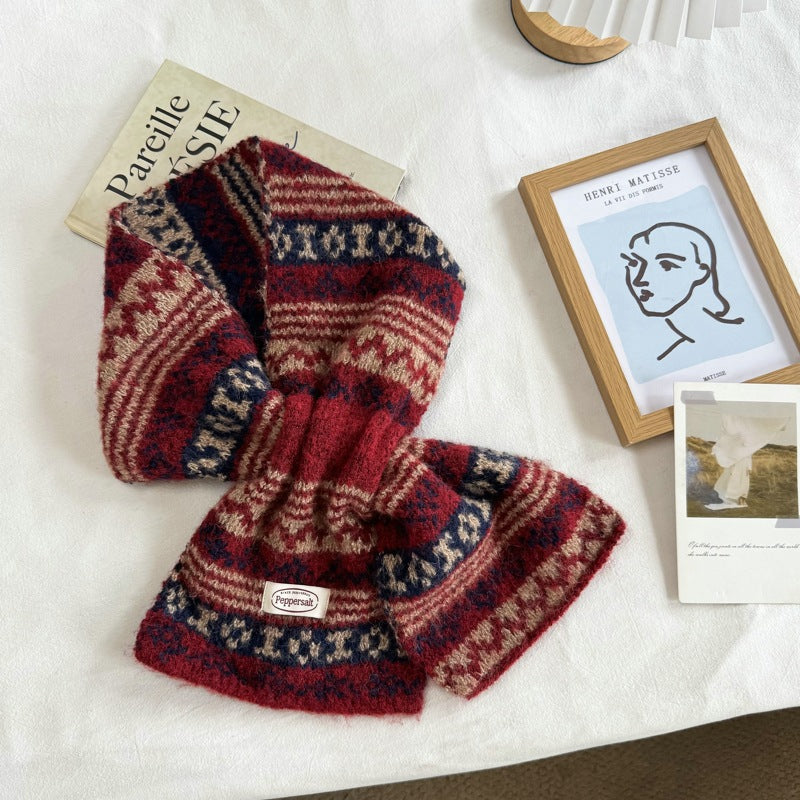 Jacquard Keyhole Mini Scarf - DippedShop Wholesale - #6451