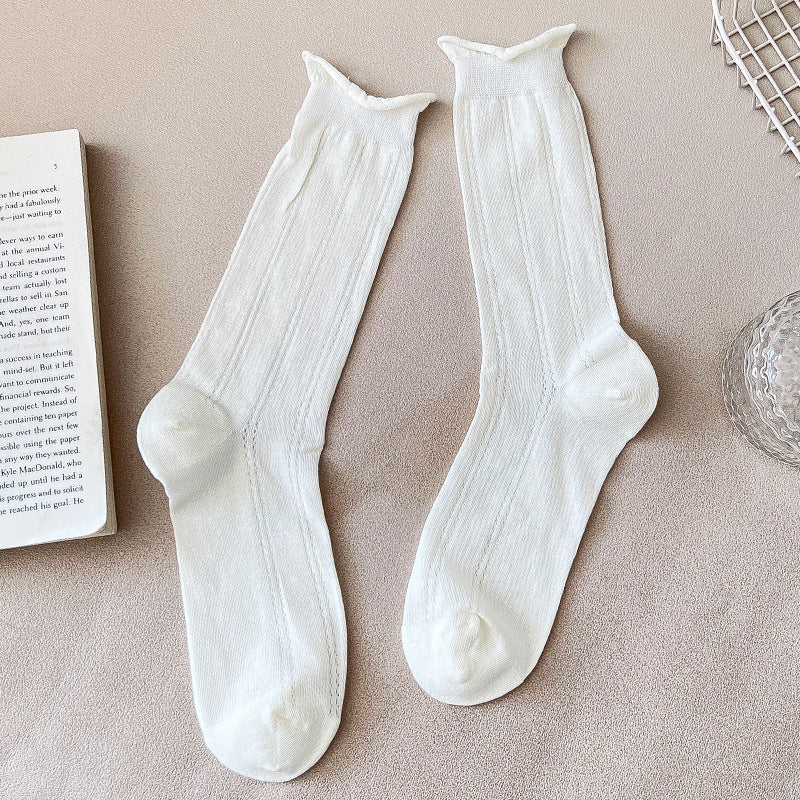 Ruffle Cuff Mesh Socks - DippedShop Wholesale - #9139