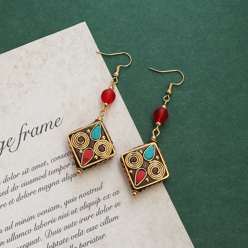 Vintage Ethnic Drop Earrings - DippedShop Wholesale - #6931