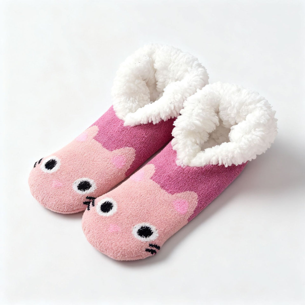 Cute Christmas Sherpa Lined Slipper Socks 6W8FSO901